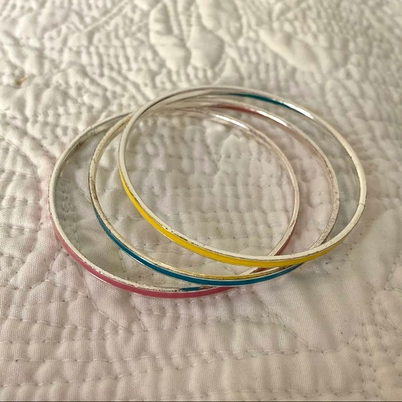 Pink Blue & Yellow Silver Structured Bracelets |OS - Picture 2 of 4